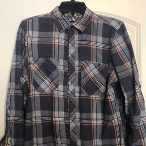 Straight Faded Flannel Shirt